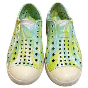 Native Jefferson Green Marbled Waterproof Sneaker Shoe Unisex Size C12 Beach